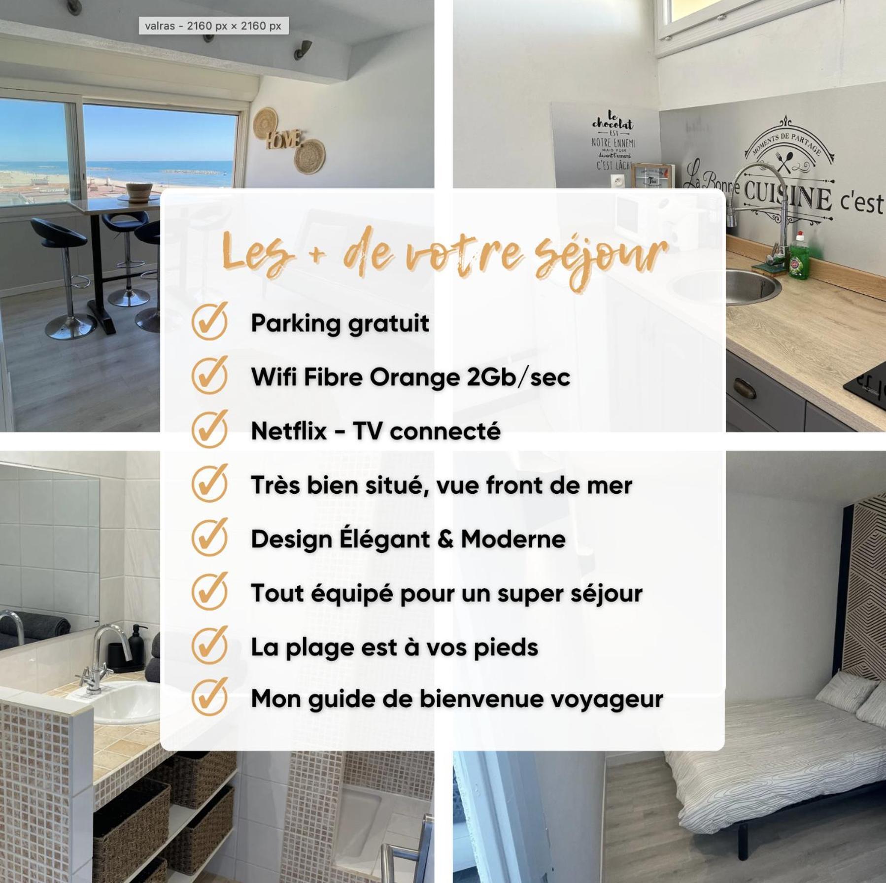 Superbe Appartement Vue Sur Mer Valras-Plage Eksteriør billede